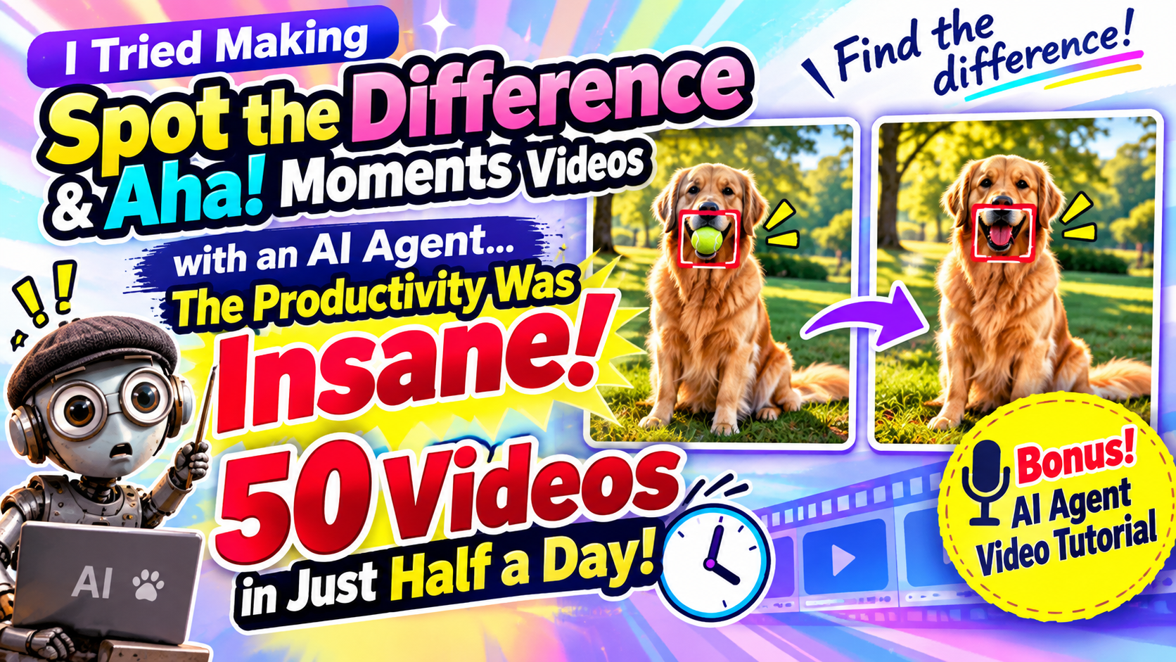 50 Aha and spot-the-difference videos in half a day